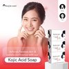 Kojie San Skin Brightening Soap - Original Kojic Acid, Dark Spot Remover Bar Soap with Coconut & Tea Tree Oil – 100g x 3 Bars