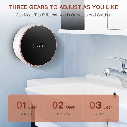 Automatic Soap Dispenser Foaming Hand Free Wall Mount Foam Rechargeable Soap Dispenser Touchless Soap Dispenser Smart Electric Wall Auto Dish Soap Dispenser for Bathroom, Kitchen, Commercia