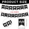 Race Car Happy Birthday Banner, Themed Party Supplies Decorations Checkered Flags Black and White Racing Banner Racing Checkered Flag Party Race Car Birthday Party Decorations