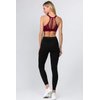 YELETE Lady's Macrame Cut Out Sports Bra Color Wine Red Size L