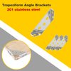 30 Pack Trapeziform Angle Brackets with 180pcs Screws , Stainless Steel Trapeziform Corner Braces, Triangle Shelf Support Joint Fastener, Trapeziform Shelf Bracket for Cabinet, Closet, Furniture