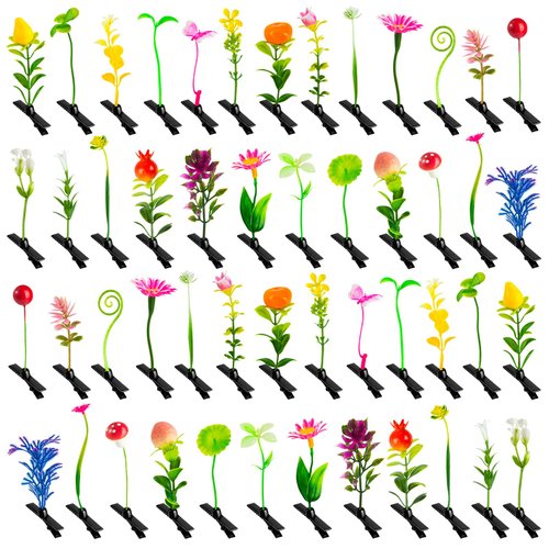 Sprout Clips Mixed Style Plant Hairpins Little Grass Sprout Hair Clips 50 Pcs Mushroom Clip on Sprout Gift for Women Girls Kids School