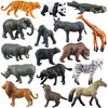 Flormoon 16Pcs Mini Animals Figures, Realistic Wild Animals Toys for Cupcake Toppers, Learning Educational Toys, Birthday Party Favors Gift for Kids Toddlers