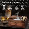 Tesonway Cigar Ashtray, Wooden Cigar Ashtrays with Cigar Cutter, Phone Tablet Holder, Cigar Holder, Accessories Drawer and Lighter Slot, Home Bar Outdoor Ashtray, Great Cigar Accessories Gift for Men