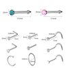 Nose Piercing Gun Kit - 2 Pack Nose Piercing Kit Safety Disposable Nose Percinging Kit with 10 Pcs Nose Rings Stud Self Piercings Kits Nose Piercing (Pink)