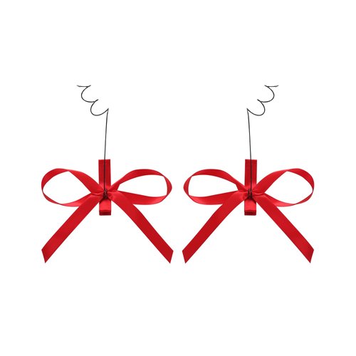 Girls Antenna Red Bow Hair Clips Book Character Barrettes Kids Halloween Costume Accessories Party Supplies for Cindy Lou