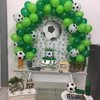 Soccer Party Decorations Balloon, 12 Inch Soccer Balloons 50Pcs Green and Black Latex Balloons with Soccer Printed Balloons for Men Boys Kids Soccer Party Baby Shower Sports Theme Party Decor