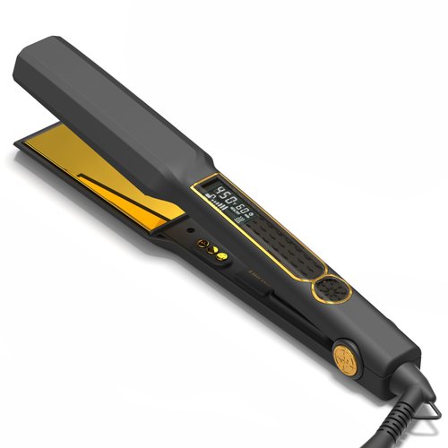 Thirtek Wide Hair Straightener, Ionic Flat Iron Hair Straightener and Curler 2 in 1, Professional 3D Ceramic Floating Plates with Argan Oil & Keratin Infused for Less Frizz,Smoother & Shinier Hair