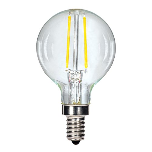 Satco S9870 Candelabra Bulb in Light Finish, 3.19 inches, Base, Clear