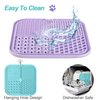 LUKITO Licking Mat for Dogs & Cats 2 Pack with Suction Cups, Dog Peanut Butter Lick Pads for Boredom Reducer, Perfect for Bathing Grooming (Blue&Purple+1 Spatula)