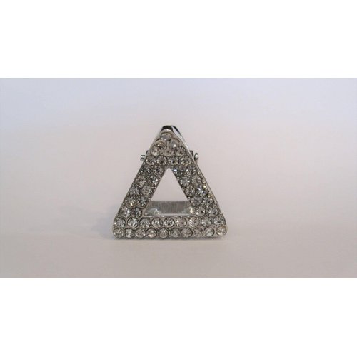 Generic Small silver metal hair claw clip with crystals stocking stuffer gifts for (Pattern: Oval)