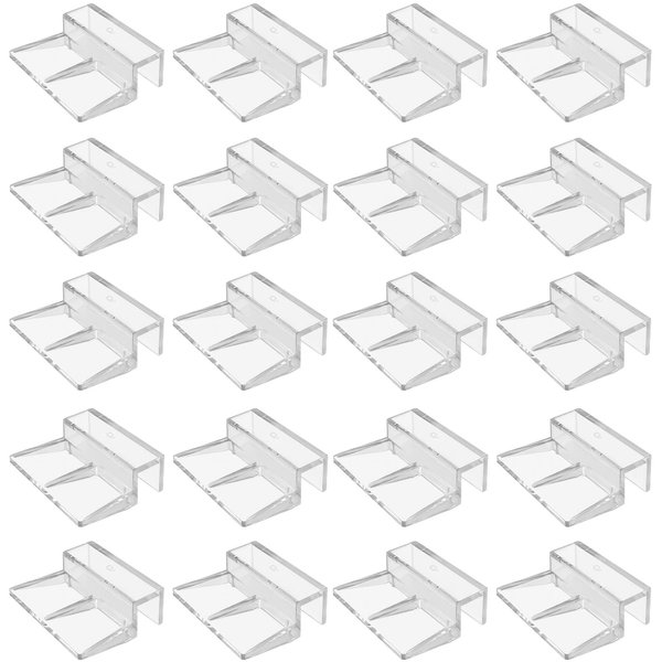 Kukiwhy 20 PCS 6mm Acrylic Aquarium Cover Clip, Clear Fish Tank Glass Cover Clip Support Holder Universal Lid Clips for Rimless Aquariums