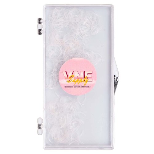 VNE 500 Fans Colorful Lash Extensions | Premade Volume Lash Extensions | Premade Mega Volume Fans | Colored Lash Extension | Russian Volume Eyelash Extensions |6D, White, D Curl, 12mm