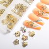 MEILINDS Luxury 3D Crown Nail Charms - 60Pcs Alloy Crown Nail Art Decoration Kit Gold Champion Nail Rhinestones Diamonds Metal Nail Studs Crystals for Acrylic Nails with Box,6 Styles