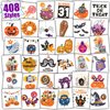 Partywind 408 PCS Glitter Tattoos for Kids Halloween Party Supplies, Individually Wrapped Cut Tattoos for Halloween Goodie Bag Stuffers, Halloween Treats for Kids Trick or Treat Party Decorations