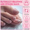 LuckForever 240pc French Gel X Toe Nail Tips Short Square Fake Toenails French Tips Press on Gel Nails Nude Toe Nail Tips Full Cover Soft Gel False Toenails with Glue for Acrylic Toe Nail Extensions