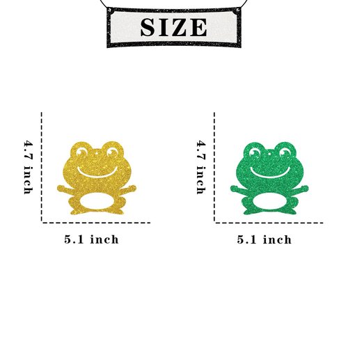 Maicaiffe Frog Hanging Swirl Decorations - Glitter 18 Pcs Boys Girls Kids Birthday Party Supplies - Baby Shower Streamers - Rainforest Reptile Frog Birthday Party Foil Swirls Ceiling Decorations