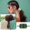 4PCS PU Leather Hair Clip Hair Barrette with Wooden Stick Hair Slide Pin Oval Shape Hair Pins Ponytail Holders Hair Accessories for Women Girls(red,green,pink,brown)