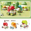KANG DI LA Dinosaur Car Toys for Toddlers 1-3, Press and Go Racing Cars Set, Baby Toys 18 Months, Whistle Vehicles for 1 Year Old Boys Girls, Baby Christmas Birthday Gifts