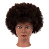 Morris Mannequin Head With 100% Human Hair Curly Hair Training Head Manikin Head Cosmetology Doll Head for Hairdresser Girls Practice Styling Braiding with Clamp Stand (SY)