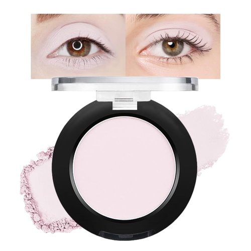 Single-Color High-Gloss Matte Eyeshadow, 6 Versatile Shades, Waterproof and Long-Lasting Eyeshadow Palette, Easy to Carry, Create Beautiful Female Eye Makeup (01# Pearl Powder, 1 Count (Pack of 1))