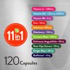 11 in 1 Immune Defense Supplement - Immune Booster Capsules for Adults & Teens with Vitamin C, Vitamin D3, Vitamin B6, Zinc, Elderberry, Echinacea, Turmeric, Rose-HIPS, Selenium, BioPerine, Ginger