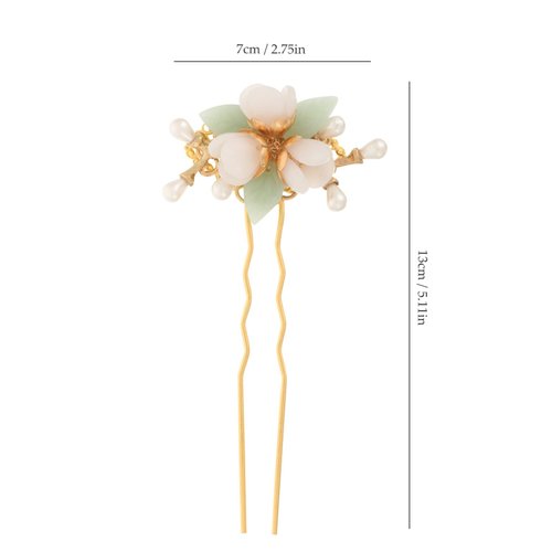 LALAFINA Flower Hairpin, Vintage Japanese Hair Accessory, Chinese Hair Stick, Traditional-Unique-Floral Hair Clip for Women, 1 Count