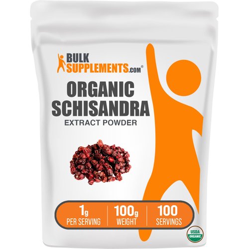 BulkSupplements.com Organic Schisandra Extract Powder - Schisandra Supplement, from Schisandra Berries - Herbal Supplement, Gluten Free - 1000mg per Serving, 100g (3.5 oz) (Pack of 1)