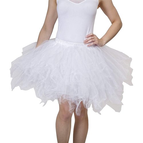 Dancina Plus Size Adult Tutu Tulle Skirt for Women, White 20-26W