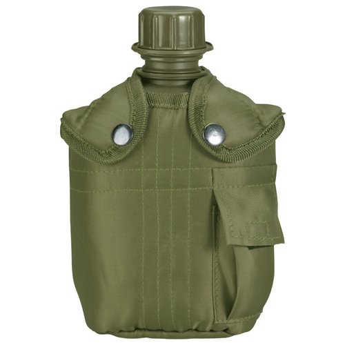 Olive Drab GI Style 1 Quart Plastic Canteen with Cover