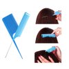 Hair Styling Comb,Highlighting Professional Styling Comb Metal Rat Tail Teasing Comb Dyeing Comb Foiling Comb for Home Hairstylist Barber Styling Weaving (4 Pcs Blue)
