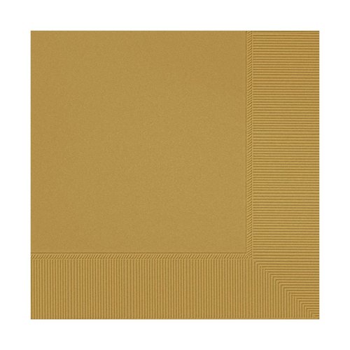 Amscan 19 3-Ply Beverage Napkins Party Supply, 5" x 5" Pack of 40, Gold