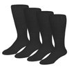 4 Pairs of Extra Wide Diabetic Socks, Mid/Over the Calf Medical Swollen Feet Socks (Black)