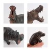 Simulation Wild Life Animal Figures Model Hippo Family Playset Desktop Decoration Education Cognitive Toy Collection Party Favors Toys for Boys Girls Kid(5 pcs)