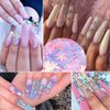 12 Grids 3D Snowflake Nail Art Sequins Winter Christmas Nail Glitter Flakes Laser Nail Sequins Holographic Glitter Designs Snowflake Nail Charms Christmas Nail Stickers for Xmas Party Nail Decorations
