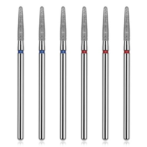cobee Nail Drill Bit Set, 6Pcs Cuticle Drill Bit for Nail Diamond Drill Bit Professional Cuticle Clean Nail Drill Bit Safety Remove Cuticle Dead Skin Cleaner Tool for Nail Salon Home DIY Use