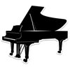 Grand Piano - 12" Vinyl Sticker Waterproof Decal