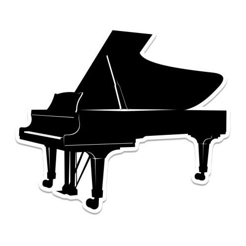 Grand Piano - 12" Vinyl Sticker Waterproof Decal