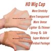 SAKALAKA HD Wig Cap with Strap Elastic Band,4 Pieces Hair Net for Wig, Stretchy Nylon Wig Caps for Women,Strap Elastic Band for Lace Front Wigs（4PCS with Strap Elastic Band）