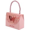 Driew Butterflies Purse Party Favor bags, 20 Pack Baby Shower Candy Gift Chocolate Favor Box Set with Handle for Wedding Decorative, Anniversary, Birthday Parties,Pink, 3.5"x1.6"x2.8"