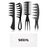 Sieral 4 Pcs Hair Comb Styling Set Double Side Tail Combs with Pick Barber Wide Tooth Comb for Men Women Beard Hairstylist Tools African American Accessories, Black, 4 Styles