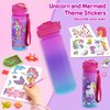 Mocoosy Decorate Your Own Water Bottle Crafts Kit for Girls 8-12, Unicorn & Mermaid Painting Crafts, Fun Arts and Crafts Supplies Girly Toys Birthday Gift Christmas Stocking Stuffers for Kids Ages 4-6