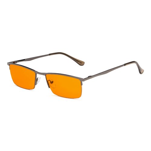 Eyekepper Blue Light Blocking Glasses Half-Rim Computer Readers-Nighttime Eyewear-Special Orange Tinted Glasses (Gunmetal, 1.50)