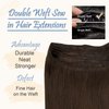 Easyouth Weft Hair Extensions Human Hair Chocolate Brown Hair Weft Extensions Real Human Hair Dark Brown Weft Hair Extensions Sew in Hair Extensions Real Human Hair 12inch 70g