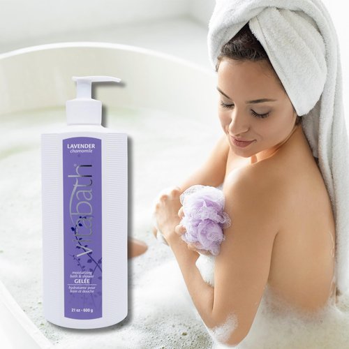 Vitabath Lavender Chamomile Moisturizing Bath & Shower Gel Wash Calming & Hydrating Botanical Skin-Softening Skincare, Body Cleanser & Foaming Gelee - 21 oz
