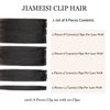 JIAMEISI Clip In Hair Extensions Human Hair 120g 8pcs Thickened Silky Straight Human Hair Clip In Extensions 16inch #1B Natural Black Seamless Clip In Hair Extensions