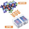 300 Card Storage Box Compatible with MTG TCG Clear Plastic Trading Card Storage Box with Removable Divider Hard Trading Deck Card Box for Baseball Football Game Card Organizer Collector (4 Pcs)