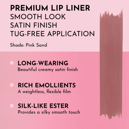 Lawless Forget the Filler Definer Liner - Pink Sand - Premium Lip Liner with Natural Ingredients to Provide a Smooth Look with a Satin Finish, Clean Makeup with Tug-Free Application - 0.04 oz