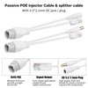 YACSEJAO 12V Passive PoE Injector and PoE Splitter Kit,2 Pair RJ45 Waterproof Passive Power Over Ethernet DC PoE Adapter Connector Cables(White)