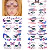 HOWAF 10 Sheets 4th of July Face Tattoo for USA Independence Day Parade Decoration, Fourth of July Decorations Eye Tattoos Red White and Blue American Flag Fake Tattoos Stickers for Adults Kids
